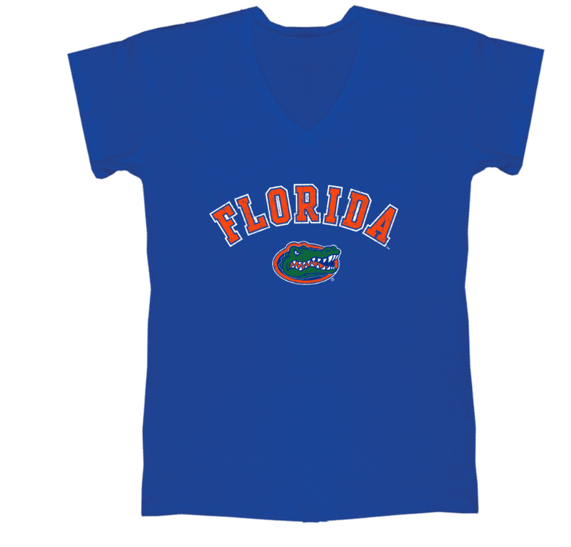 Florida Gators Women's Primary Logo V-neck T-Shirt - Royal
