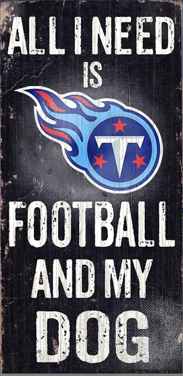 Tennessee Titans Football And My Dog Wooden Rope Sign