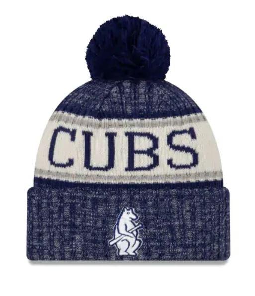 Blue Chicago Cubs Sport Cuffed Knit Hat with Pom