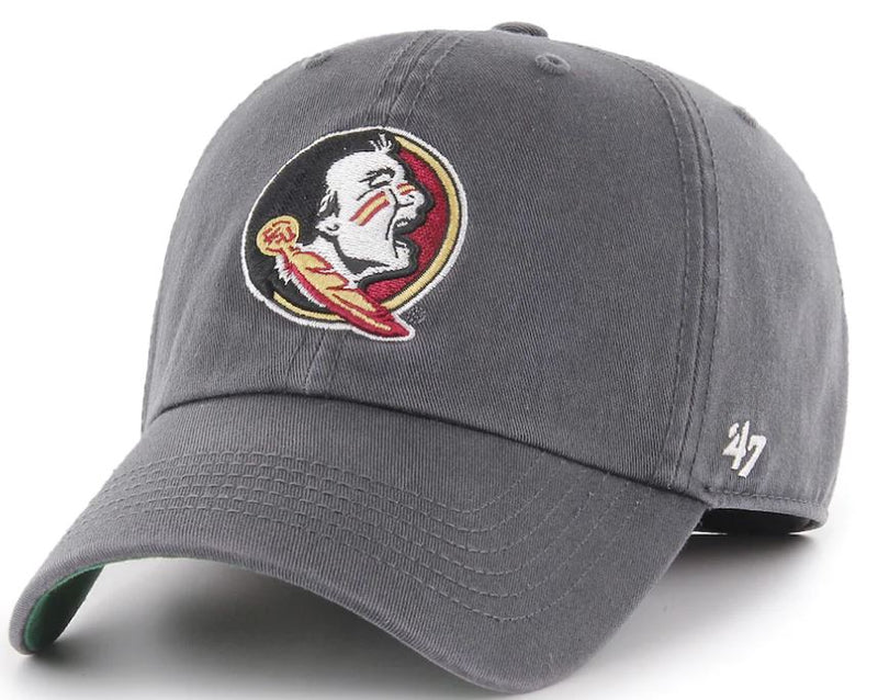 Florida State Seminoles - Charcoal Brand Clean Up Adjustable Hat, 47 Brand