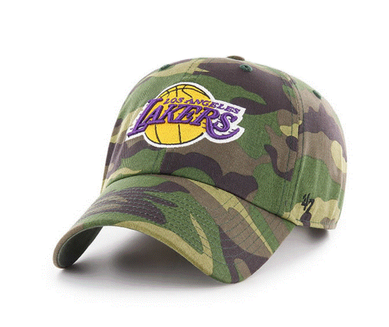 Los Angeles Lakers - Camo Camo Unwashed Clean Up Hat, 47 Brand