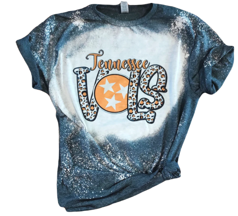Tennessee Volunteers Animal Print Logo Bleached T-shirt