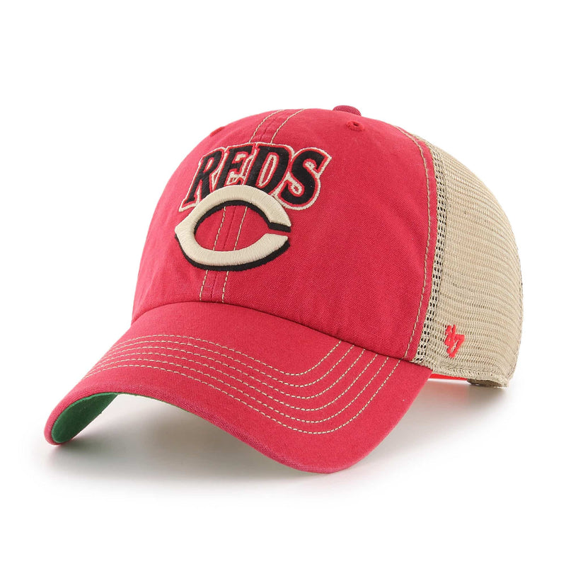  47 Brand  Cincinnati Reds Tuscaloosa Vintage Red Clean Up Mesh Snapback Hat