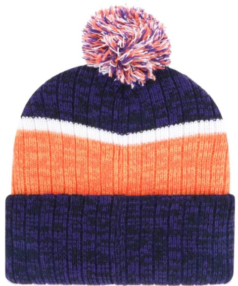 Clemson Tigers Purple Holcomb 47 Knit Cuff Beanie Hat with Pom