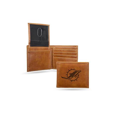 Miami Dolphins Laser Engraved Billfold Wallet