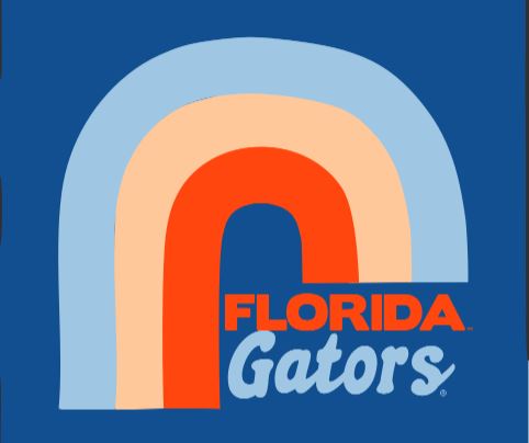 Florida Gators - Rainbow & Retro Type Royal T-Shirt