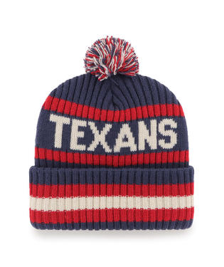 Houston Texans - Light Navy Bering Cuff Knit with Pom, 47 Brand