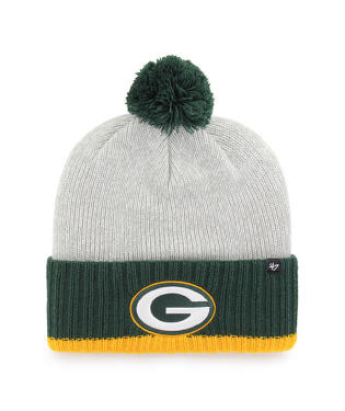 Green Bay Packers - Gray Crisp Cuff Knit, 47 Brand