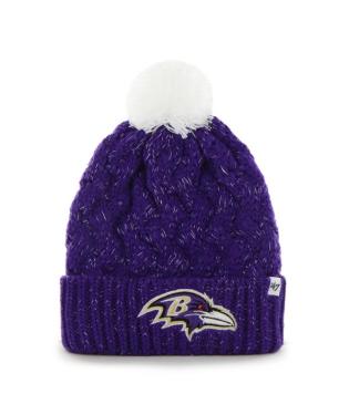 Baltimore Ravens - Purple Fiona Cuff Knit Women's Beanie with Pom, 47 Brand