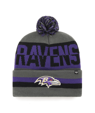 Baltimore Ravens - Charcoal Split Text Cuff Knit, 47 Brand