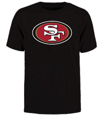 San Francisco 49ers - Men's Cotton Primary Logo Black T-Shirt
