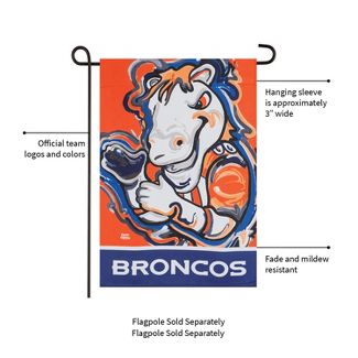 Denver Broncos - Suede GDN Justin Patten Garden Flag
