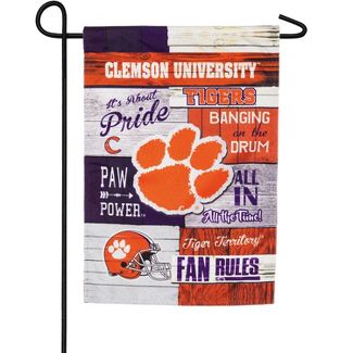 Clemson University - Linen Fan Rules Garden Flag