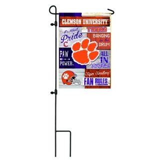 Clemson University - Linen Fan Rules Garden Flag