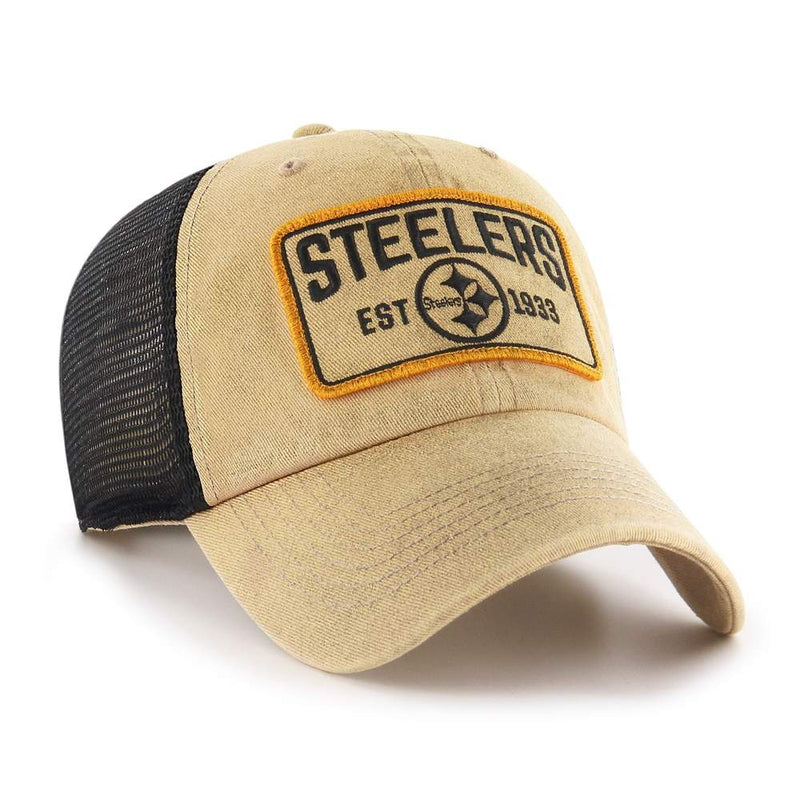 Pittsburgh Steelers Gaudet Khaki Clean Up Mesh Hat
