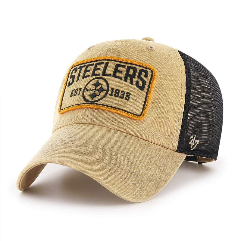 Pittsburgh Steelers Gaudet Khaki Clean Up Mesh Hat