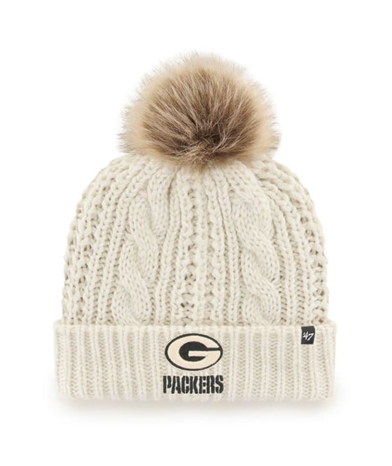 Green Bay Packers Women’s 47 Brand White Meeko Cuff Knit Hat