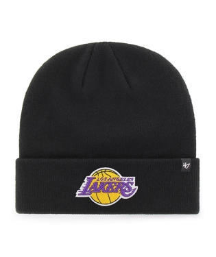Los Angeles Lakers - Black Raised Cuff Beanie, 47 Brand