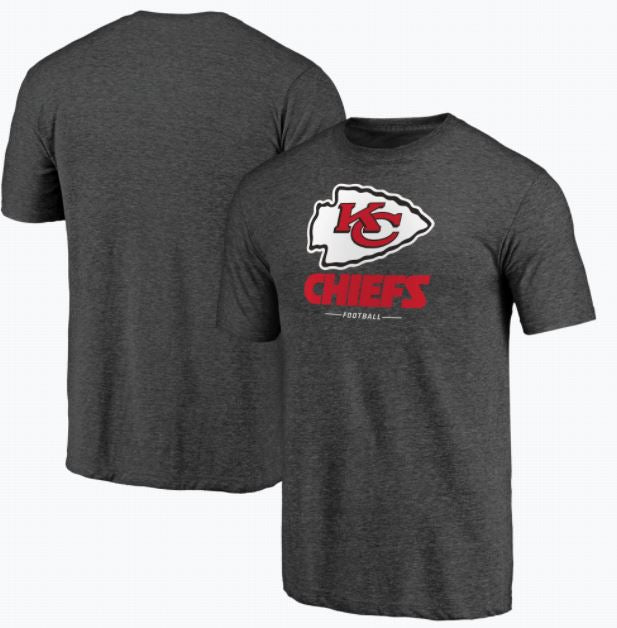 Kansas City Chiefs Charcoal NFL Pro Line Team Lockup Logo T-Shirt