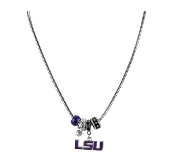 University of Louisiana State - LSU Tigers - Charm Logo Necklace