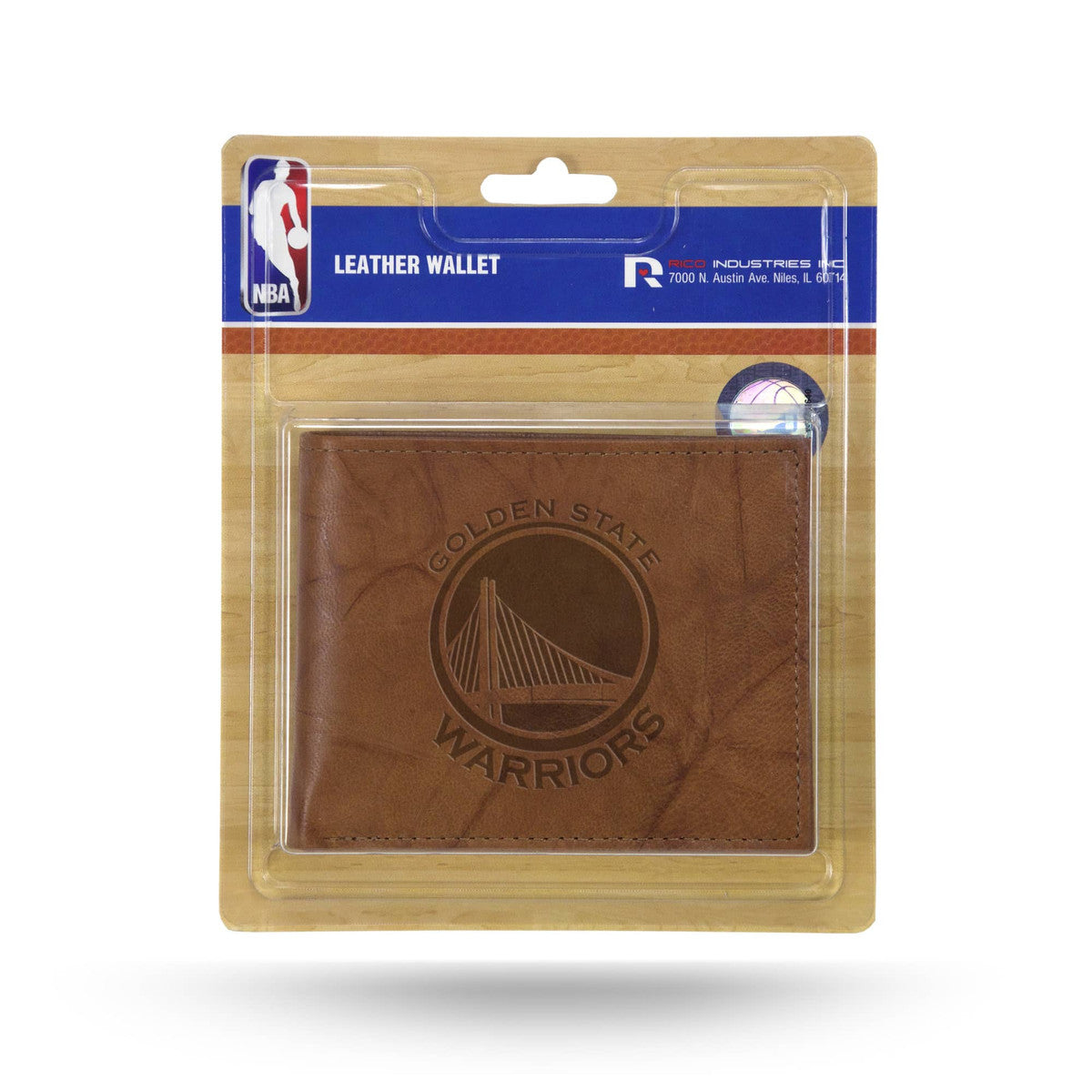 Golden State Warriors Laser Engraved Billfold Wallet - Brown