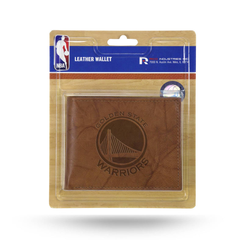 Golden State Warriors Laser Engraved Billfold Wallet - Brown