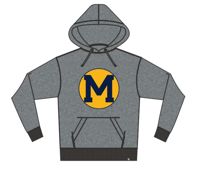 Michigan Wolverines - Vin Slate Grey Headline Pullover Hoodie