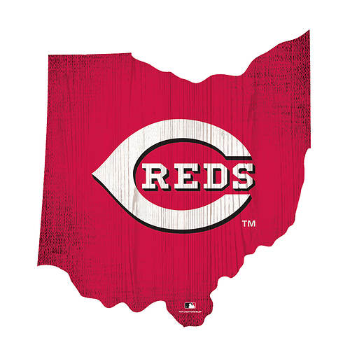 MLB Cincinnati Reds Team Color Logo State Sign