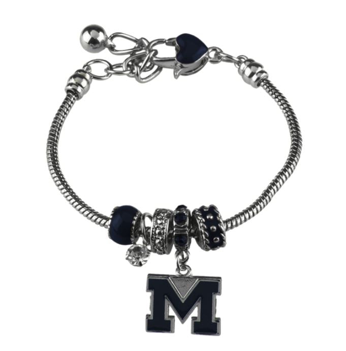 Michigan Wolverines Charm Bracelet