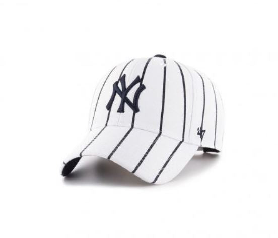 '47 New York Yankees White with Black Stripes and Black Logo Yankees Hat