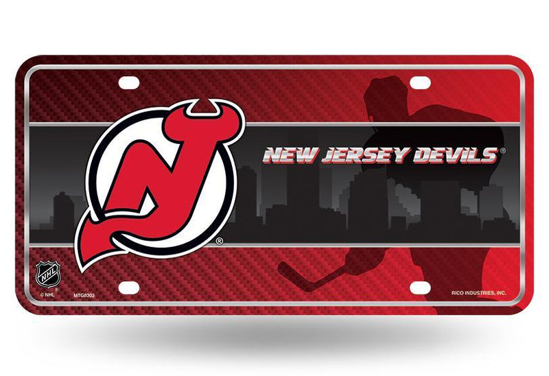 New Jersey Devils Metal Logo License Plate	