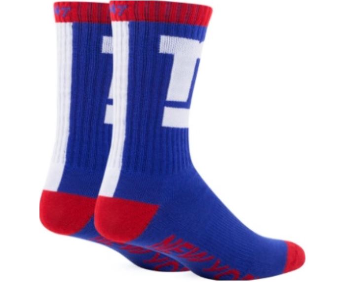 New York Giants - Royal Blue Performance Bolt Crew Socks