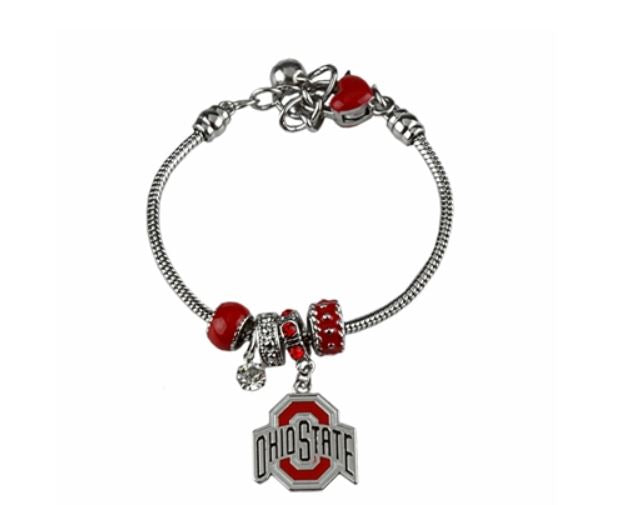 University of Ohio State-  Ohio State Buckeyes - Logo Charm Bracelet