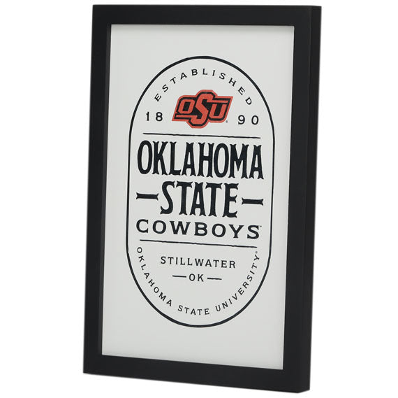 Oklahoma State University Badge Framed Wood Wall Decor