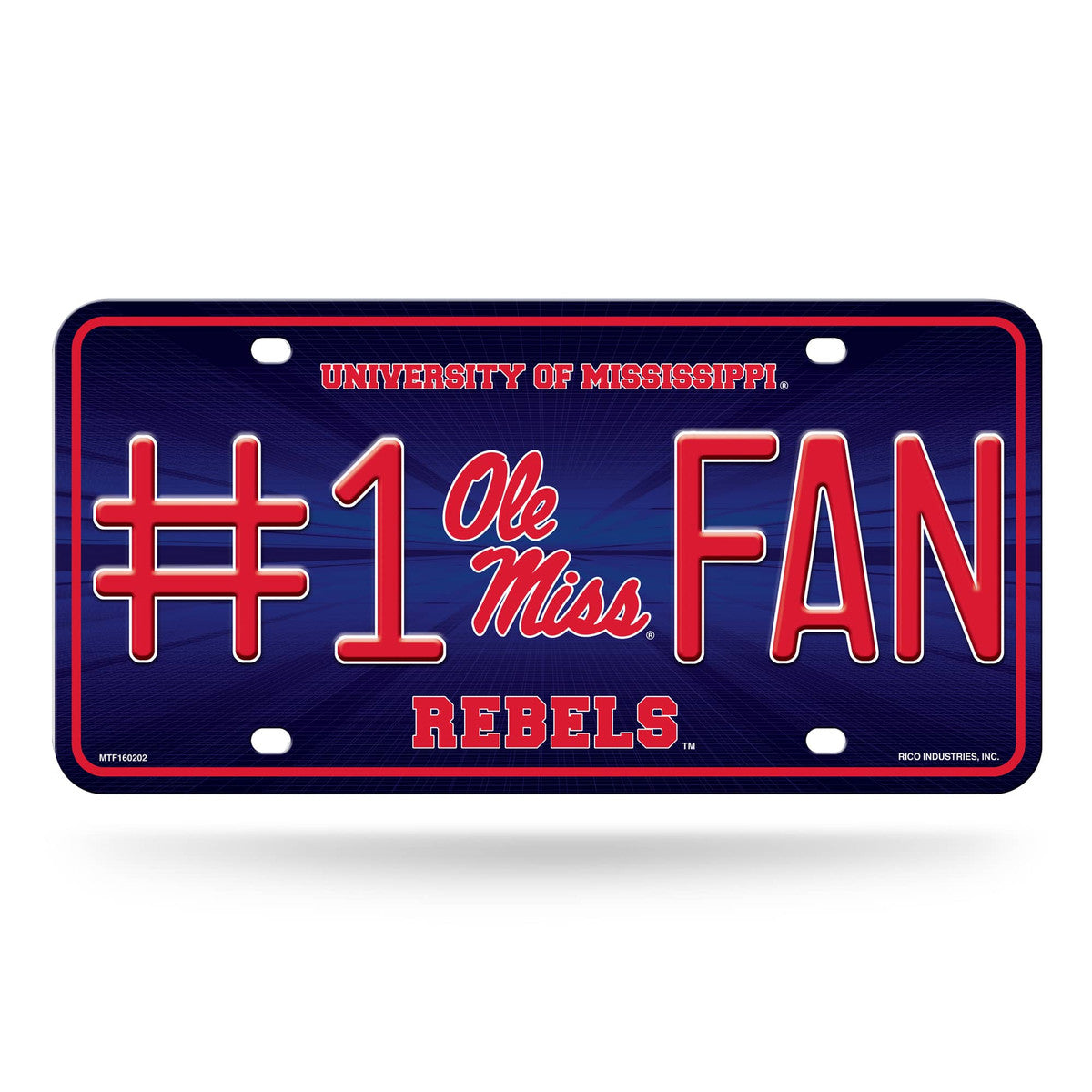 Ole Miss Rebels - #1 Fan Metal License Plate