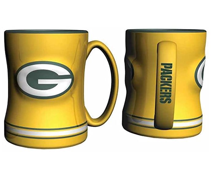 Green Bay Packers - Yellow Sculpted 14oz Relief Coffee Mug