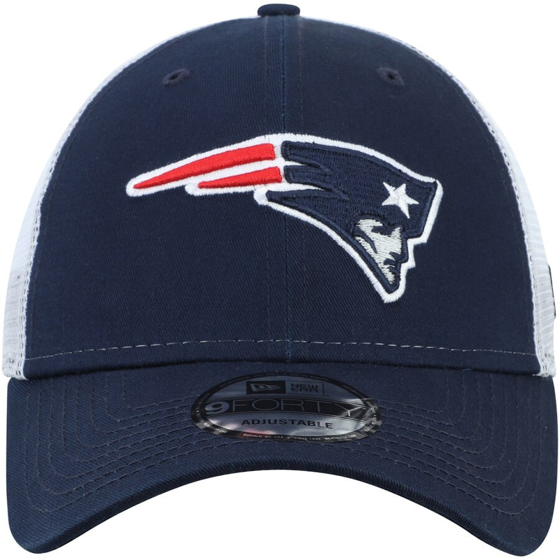 New England Patriots New Era Navy/White Team Trucker 9FORTY Adjustable Snapback Hat