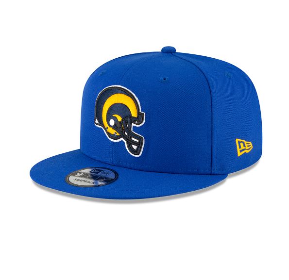 Los Angeles Rams - 9Fifty Majestic Helmet Logo Adjustable Snapback Hat, New Era