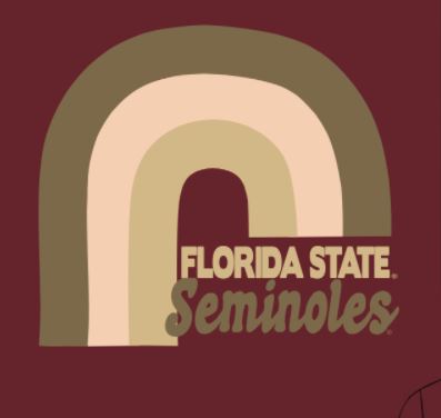 Florida State Seminoles - Rainbow & Retro Type Garnet T-Shirt