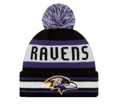 Baltimore Ravens - The Jack with Pom Knit Hat, New Era