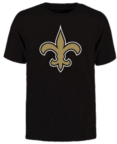 New Orleans Saints - Evergreen Cotton Primary Logo Black T-Shirt