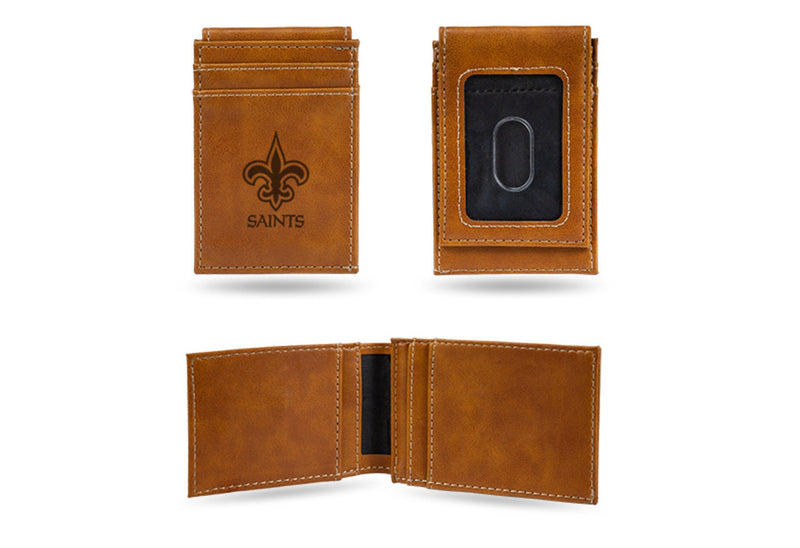 New Orleans Saints Laser Engraved Front Pocket Wallet