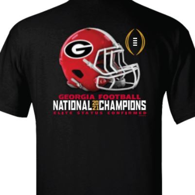 Georgia Bulldogs - 2021 National Champions Elite Status Confirmed Black T-Shirt