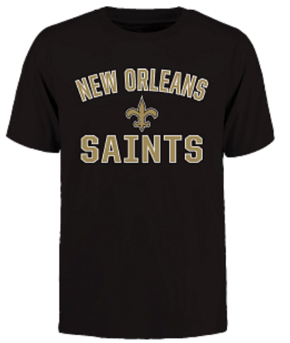 New Orleans Saints - Evergreen Cotton Victory Arch Black T-Shirt