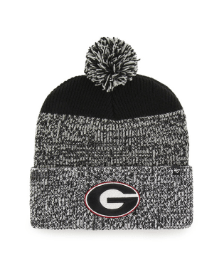 Georgia Bulldogs - Red Static Cuffed Knit Hat with Pom, 47 Brand