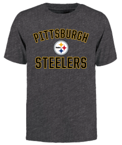 Pittsburgh Steelers - Men's Cotton Victory Arch Dark Gray T-Shirt