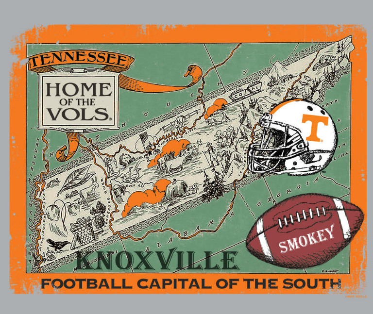 Tennessee Volunteers - Vintage Map T-Shirt