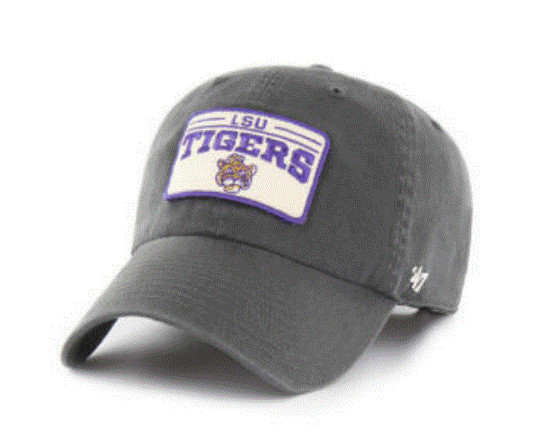 Louisiana State Tigers - LSU Vin Charcoal Fairmount Clean Up Hat, 47 Brand