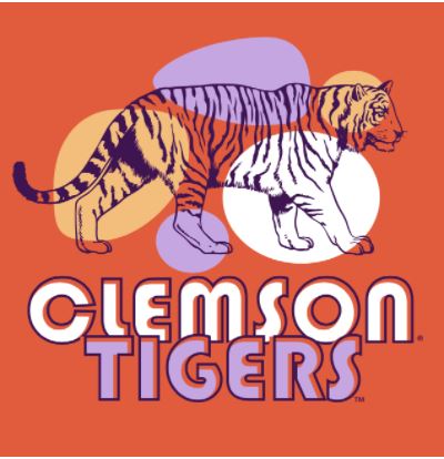 Clemson Tigers - Mod Circles Mascot Orange T-Shirt