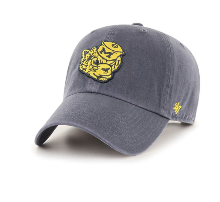Michigan Wolverines - Vin Vintage Navy Clean Up Hat, 47 Brand